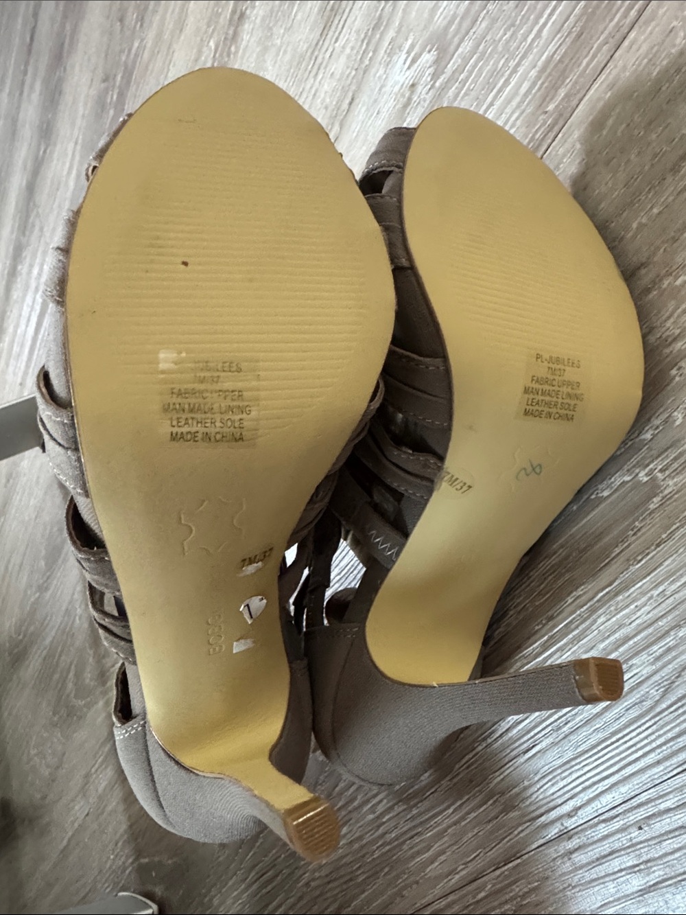 BCBGeneration Brown Multi-Strap Peep-Toe Heels - Picture 4 of 6